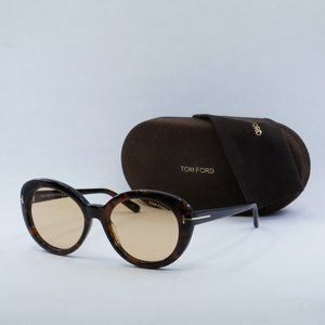 Tom Ford Lily-02 FT1009 52E Cat Eye Sunglasses - Havana/Peach Photochromic